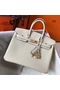 Hermes Birkin 25cm Bag In Beton Clemence Leather GHW  Replica