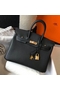 Hermes Birkin 25cm Bag In Black Clemence Leather GHW  Replica