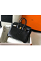 Hermes Birkin 25cm Bag In Black Embossed Crocodile Leather  Replica