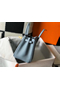 Hermes Birkin 25cm Bag In Blue Lin Clemence Leather GHW  Replica