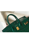 Hermes Birkin 25cm Bag In Green Embossed Crocodile Leather  Replica