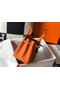 Hermes Birkin 25cm Bag In Orange Clemence Leather GHW  Replica