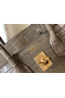 Hermes Birkin 25cm Bag In Taupe Embossed Crocodile Leather  Replica