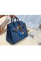 Hermes Birkin 25CM Togo Bag Original Leather H25E Dark Blue  Replica