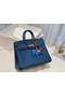 Hermes Birkin 25CM Togo Bag Original Leather H25E Dark Blue  Replica