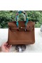 Hermes Birkin 25CM Tote Bag Litchi Leather H25T Brown  Replica