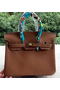 Hermes Birkin 25CM Tote Bag Litchi Leather H25T Brown  Replica