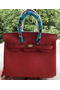 Hermes Birkin 25CM Tote Bag Litchi Leather H25T Red  Replica