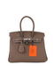 Hermes Birkin 25CM Tote Bags Dark Grey Original Leather Silver  Replica