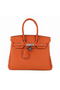 Hermes Birkin 25CM Tote Bags Orange Original Leather Gold  Replica