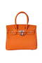 Hermes Birkin 25CM Tote Bags Togo Leather Orange Silver  Replica