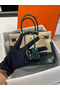 Hermes Birkin 30 Bag In Green Crocodile Porosus Shiny Skin  Replica