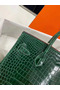 Hermes Birkin 30 Bag In Green Crocodile Porosus Shiny Skin  Replica