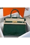 Hermes Birkin 30 Bag In Green Crocodile Porosus Shiny Skin  Replica