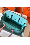 Hermes Birkin 30 Handmade Bag In Blue Atoll Clemence Leather  Replica