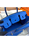 Hermes Birkin 30 Handmade Bag In Blue Ostrich Skin  Replica