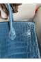 Hermes Birkin 30 Handmade Bag In Blue Tempete Crocodile Niloticus Shiny Skin  Replica