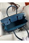 Hermes Birkin 30 Handmade Bag In Blue Tempete Crocodile Niloticus Shiny Skin  Replica
