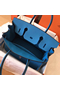 Hermes Birkin 30 Handmade Bag In Blue Zanzibar Clemence Leather  Replica