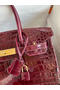 Hermes Birkin 30 Handmade Bag In Bordeaux Crocodile Niloticus Shiny  Replica