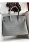 Hermes Birkin 30 Handmade Bag In Etain Crocodile Niloticus Matte Skin  Replica