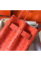 Hermes Birkin 30 Handmade Bag In Orange Ostrich Skin  Replica