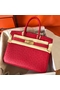 Hermes Birkin 30 Handmade Bag In Red Ostrich Skin  Replica