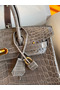 Hermes Birkin 30 Handmade Bag In Taupe Crocodile Niloticus Shiny Skin  Replica