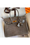Hermes Birkin 30 Handmade Bag In Taupe Crocodile Niloticus Shiny Skin  Replica