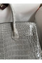 Hermes Birkin 30 Handmade Bag In Tourterelle Crocodile Niloticus Shiny Skin  Replica