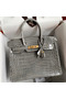 Hermes Birkin 30 Handmade Bag In Tourterelle Crocodile Niloticus Shiny Skin  Replica