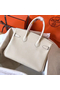 Hermes Birkin 30 Handmade Bag In White Clemence Leather  Replica