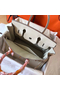 Hermes Birkin 30 Handmade Bag In White Clemence Leather  Replica