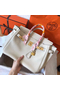 Hermes Birkin 30 Handmade Bag In White Clemence Leather  Replica