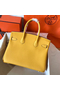 Hermes Birkin 30 Handmade Bag In Yellow Clemence Leather  Replica