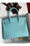 Hermes Birkin 30 Retourne Handmade Bag In Blue Atoll Epsom Calfskin  Replica