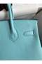 Hermes Birkin 30 Retourne Handmade Bag In Blue Atoll Epsom Calfskin  Replica