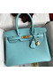 Hermes Birkin 30 Retourne Handmade Bag In Blue Atoll Epsom Calfskin  Replica