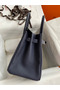 Hermes Birkin 30 Retourne Handmade Bag In Blue Nuit Clemence Leather  Replica