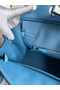 Hermes Birkin 30 Retourne Handmade Bag In Blue Paradise Clemence Leather  Replica