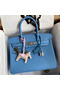 Hermes Birkin 30 Retourne Handmade Bag In Blue Paradise Clemence Leather  Replica