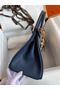 Hermes Birkin 30 Retourne Handmade Bag In Blue Saphir Clemence Leather  Replica