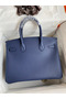 Hermes Birkin 30 Retourne Handmade Bag In Blue Saphir Epsom Calfskin  Replica