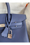 Hermes Birkin 30 Retourne Handmade Bag In Blue Saphir Epsom Calfskin  Replica