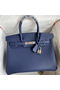 Hermes Birkin 30 Retourne Handmade Bag In Blue Saphir Epsom Calfskin  Replica