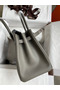 Hermes Birkin 30 Retourne Handmade Bag In Etain Epsom Calfskin  Replica