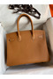 Hermes Birkin 30 Retourne Handmade Bag In Gold Epsom Calfskin  Replica