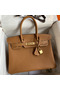 Hermes Birkin 30 Retourne Handmade Bag In Gold Epsom Calfskin  Replica