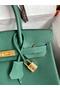 Hermes Birkin 30 Retourne Handmade Bag In Malachite Clemence Leather  Replica