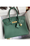 Hermes Birkin 30 Retourne Handmade Bag In Malachite Clemence Leather  Replica